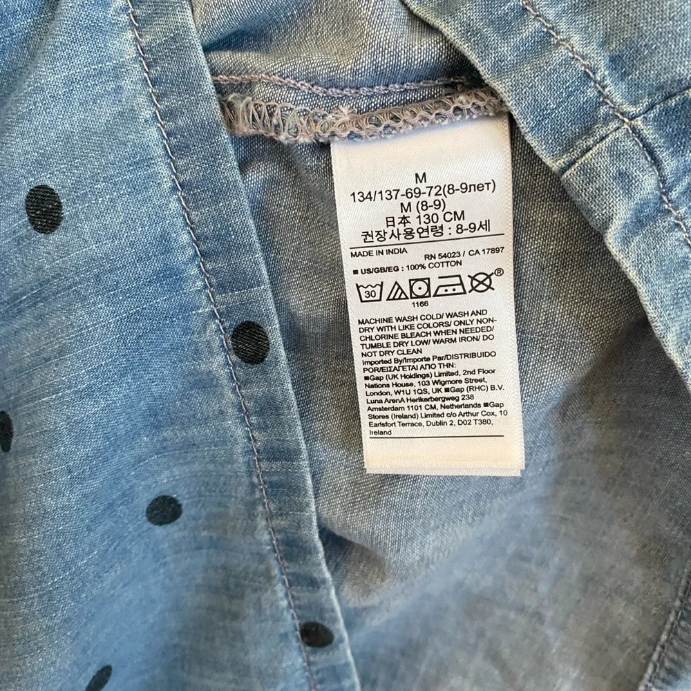 Gap Kids/Girl Blue Polka Dot Denim Dress